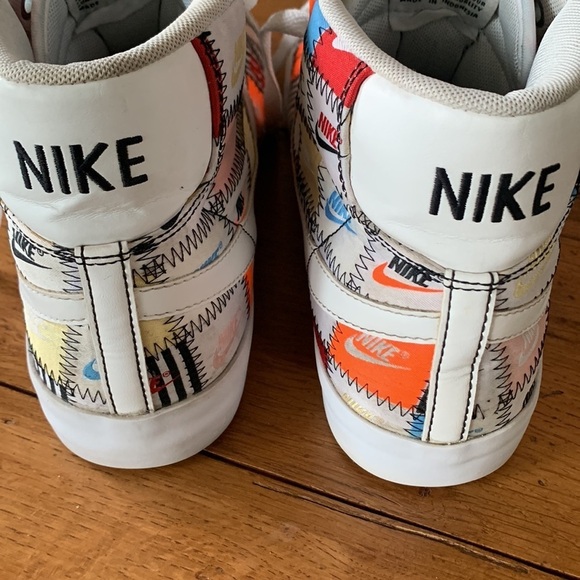 RARE Nike Blazer Mid 77\' Patchwork Sneakers Men\'s White Orange Shoes Size 8.5 main image 13